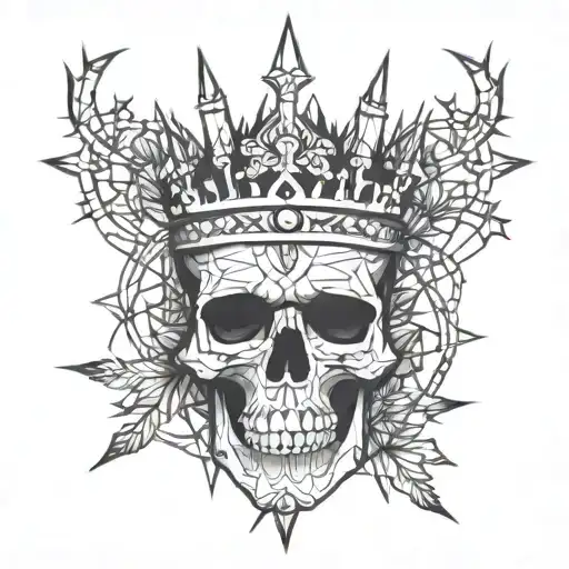 Skull With A Crown Of Thorns