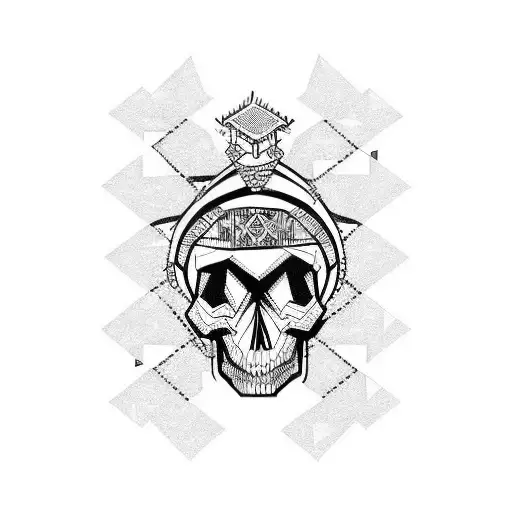 Skull Kente Hacker Castle Wutang Sleeve