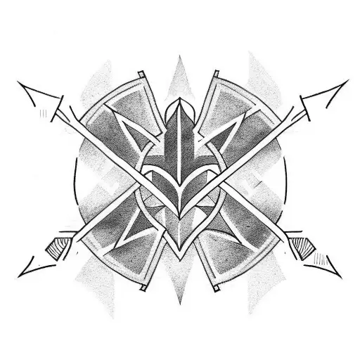 A Dotwork Arrow With The Number 23 Incorporated Into Its Design