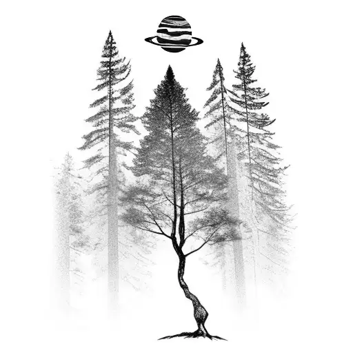 Solar System Nature Trees Mountain River Greek Statue Broken