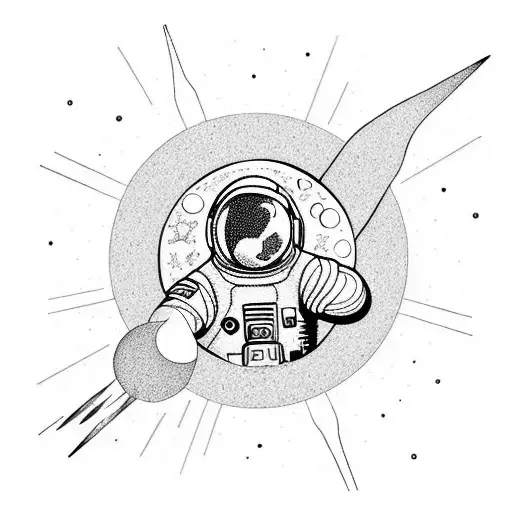 Space Themed With Floating Astronaut