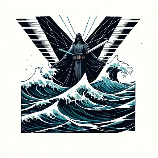 Jedi In Top Of The Ocean Waves