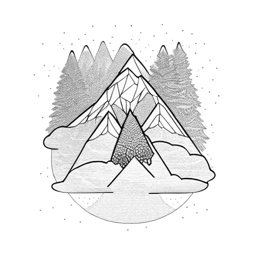 Forest With A Mountain Backdrop With The Constellation Virgo