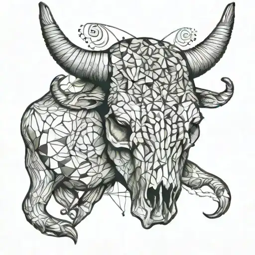 Planet Venus On Top Of A Bull Skull