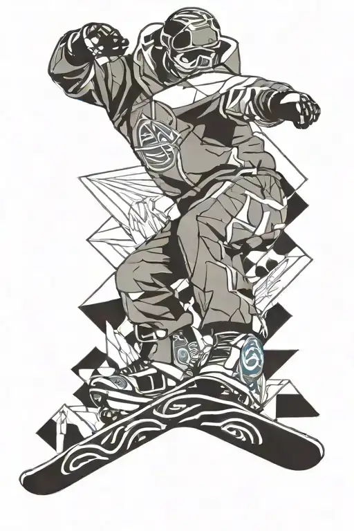 A Snowboarder Catching Air On A Mountain Peak With A Chicago Cubs Logo Integrated Into The Design