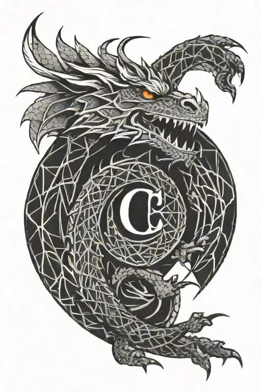 Dragon With Letter C M L N