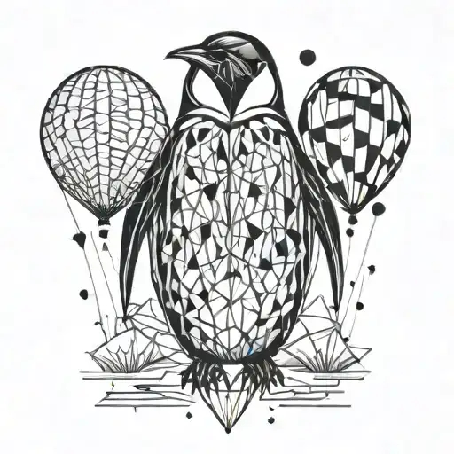 Penguin Qith Baloon