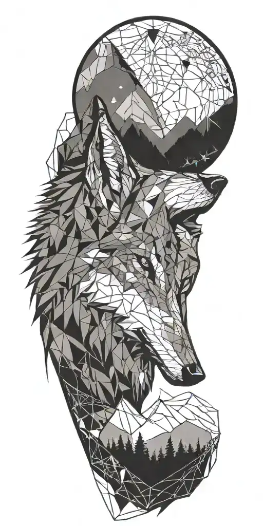 Wolf Howling In Mountains Inside