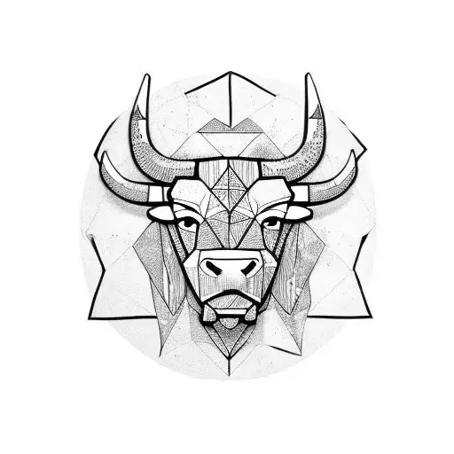 Bull Head Tribal Minimalistic Smile