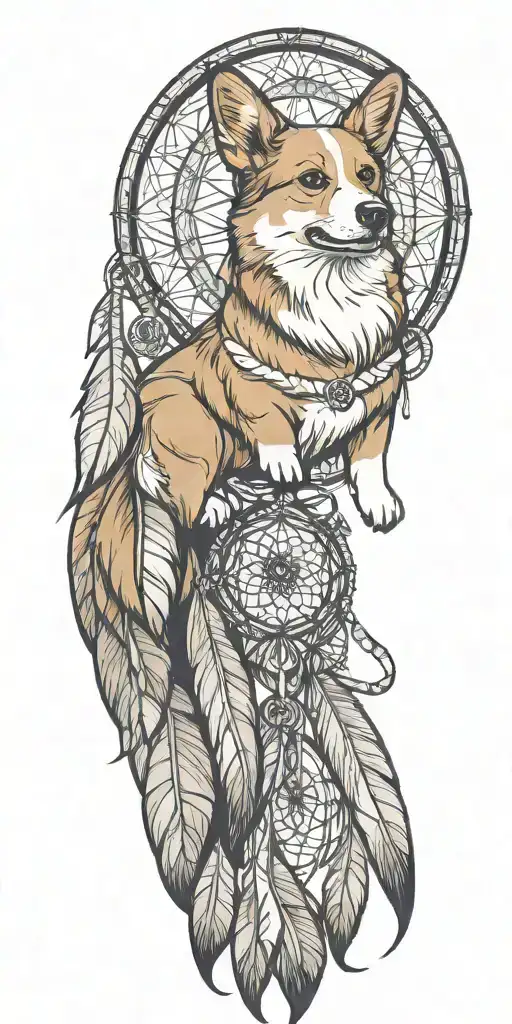 Corgi In Dream Catcher Entangled