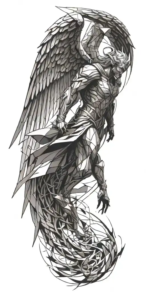 Archangel Fighting Demons