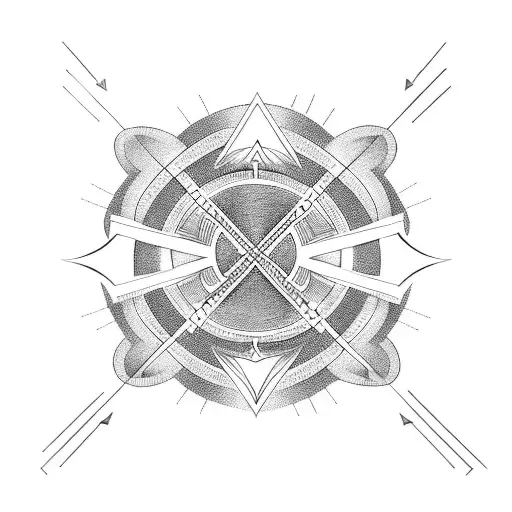 Feathered Arrow Long With Infinity Symbol