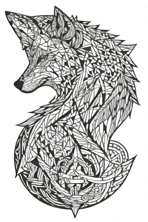 Lone Wolf Continuous Line