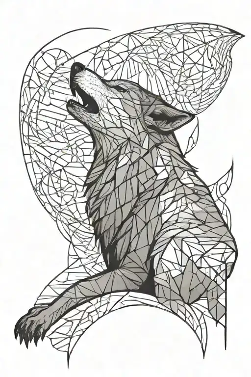 Moon Wolf Howling