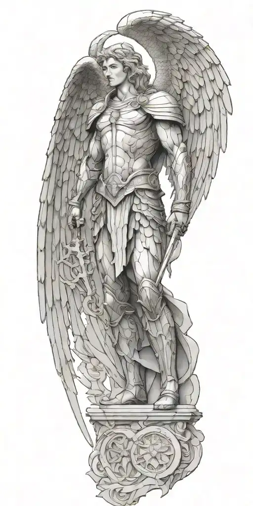 Archangel Michael Slaying Satin