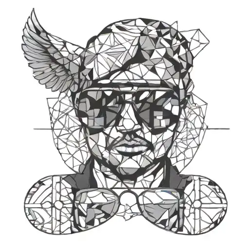 Aviator Sunglasses Black And White Drawing