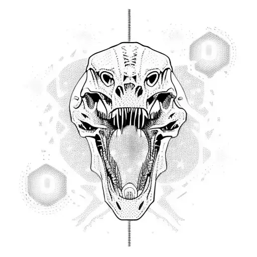 A Dinosaur Skeleton With Cybernetic Enhancements And Neon Lights