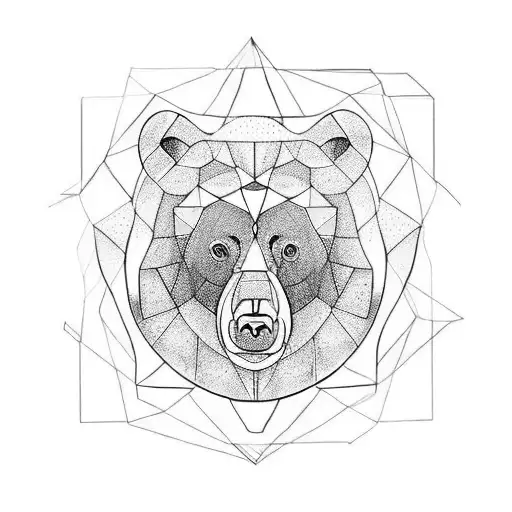 Bear Spirit Guide Emerging From A Geometric Portal