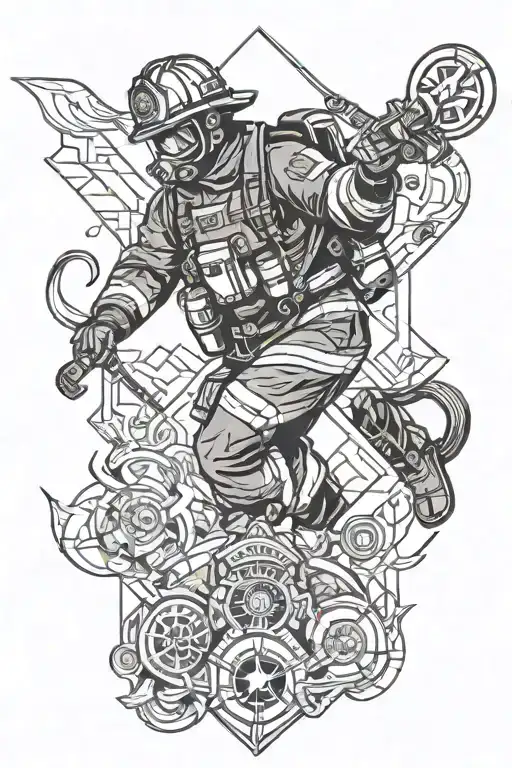 Firefighter Diving Scene