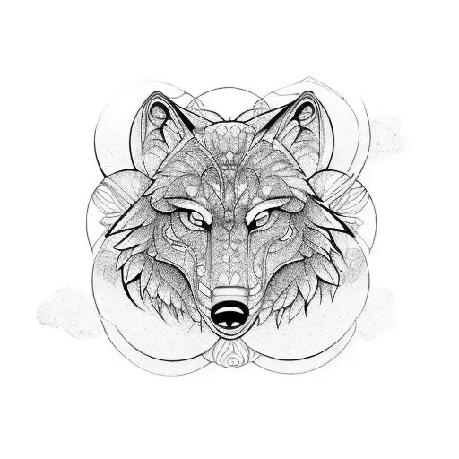 Light And Dark Wolve Shaped Like Ying Yang