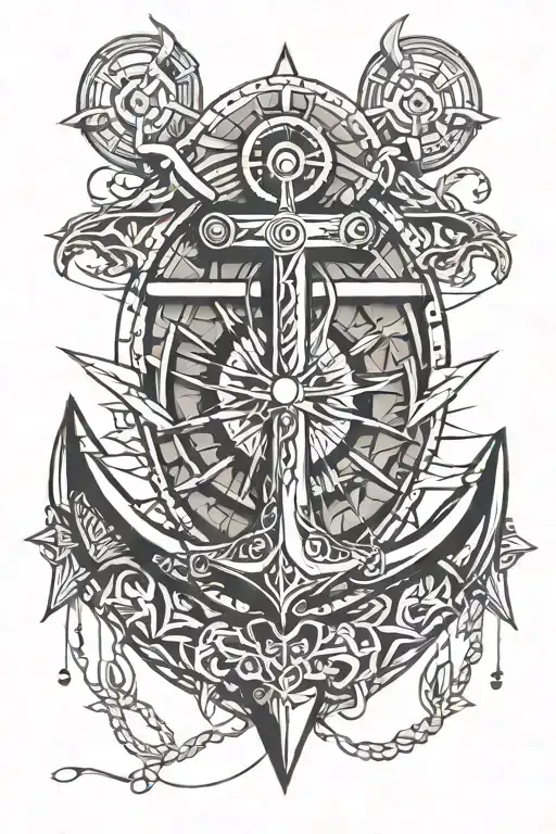 Anchor Trident Compas