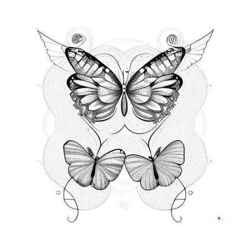 Many Butterflies Flying With Garden In Background