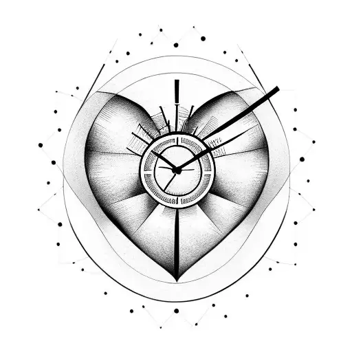 Clock With The Form Of A Heart