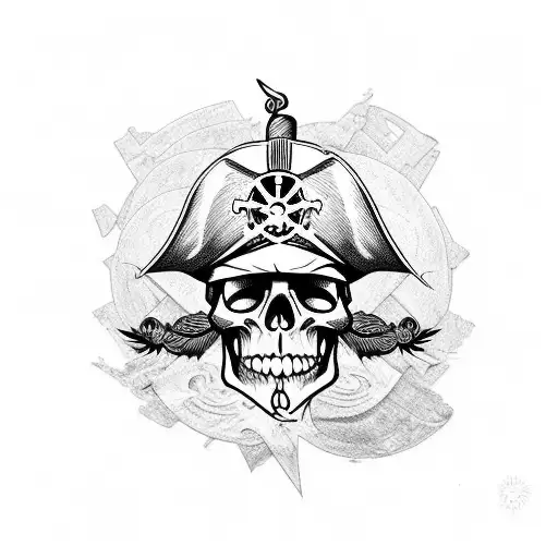 Pirate Skull With Ancor Around