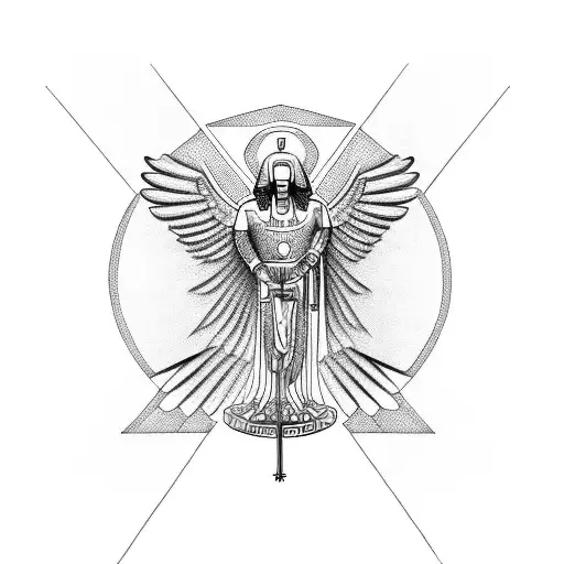 Horus Holding A Catholic Cross