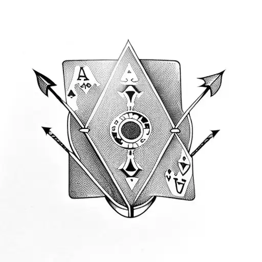 An Ace Playing Card And An Arrow