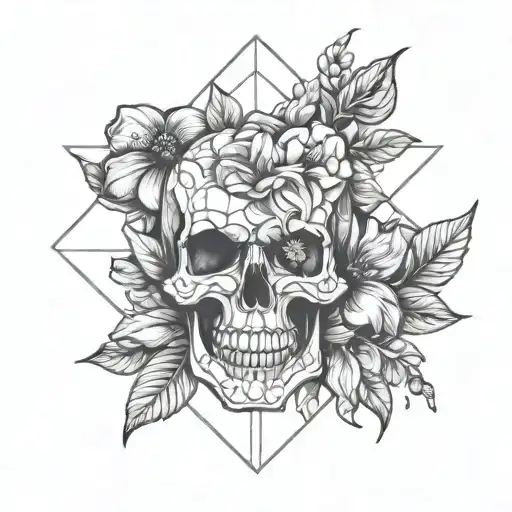 Gothic Roses Hibiscus Skull