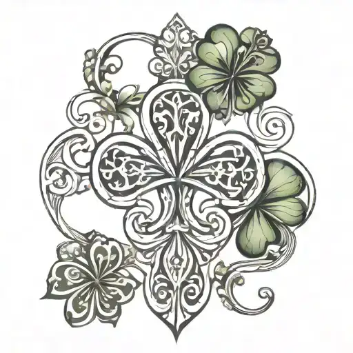 Fleur Di Lis And A Shamrock Intertwined