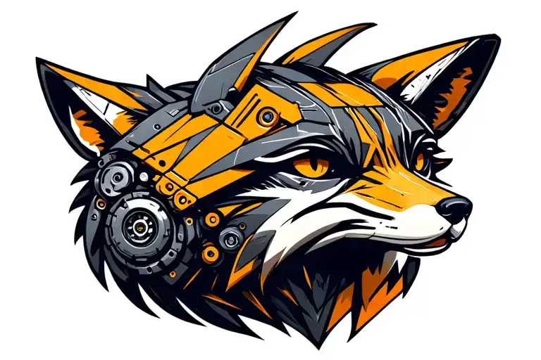 Mechanical Steampunk Robotic Fox Head Made With Battery Elements