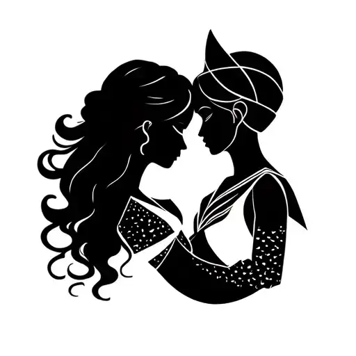 Mermaid With Sailor Soldier Hug Each Other