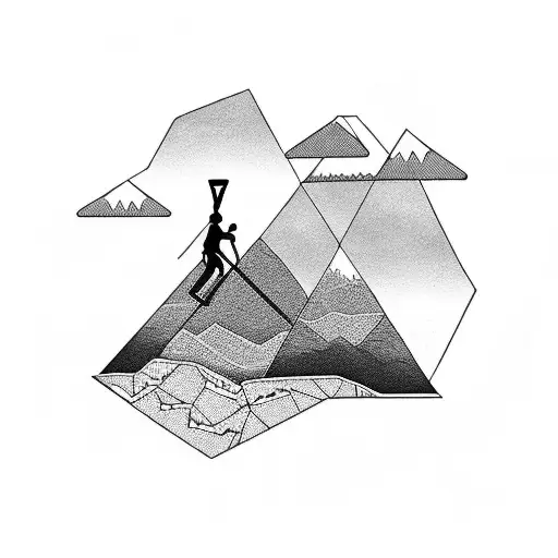 A Silhouette Of A Hiker Playing A Guitar On A Mountaintop