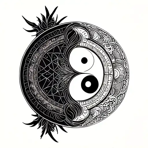 Samurai With Ying Yang That Meditates