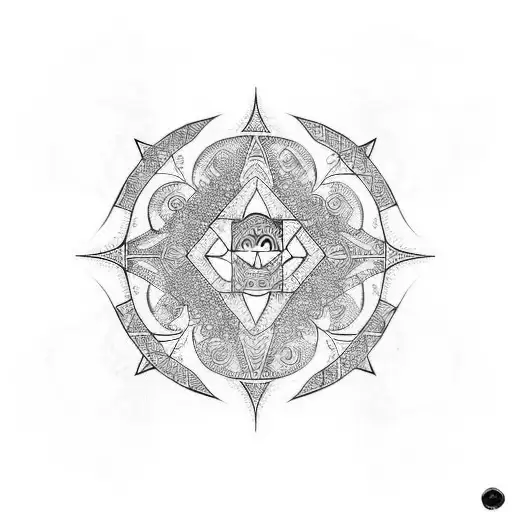 Berber Structure Tatto With Crescent Moon