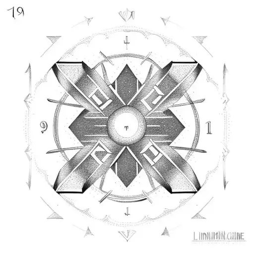 Roman Numeral 197 With You-n-me In Cursive In The Middle