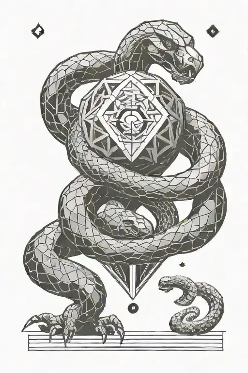 Golem And Snake Tattoo Astrological Sign