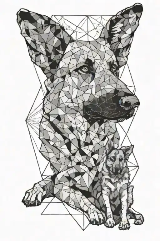 German Shepherd And Girl Sitting