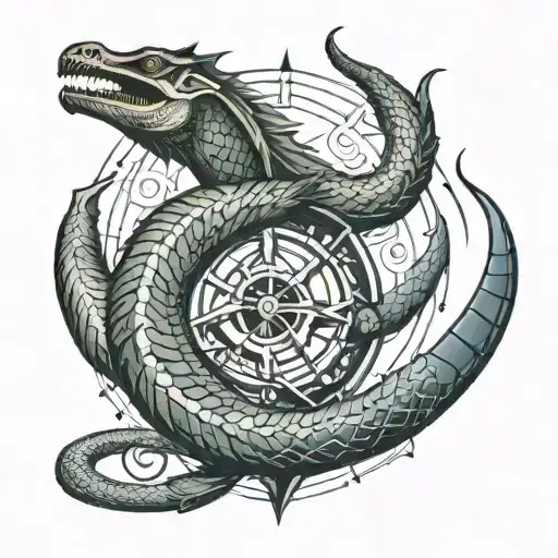 Sea Serpent And Anchor