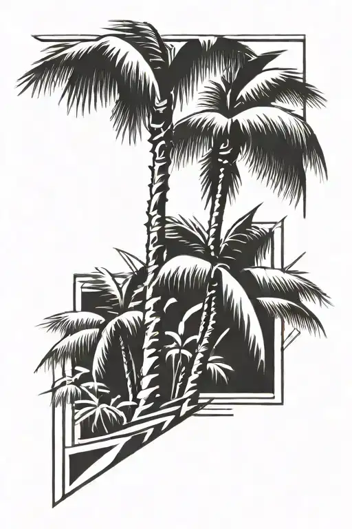 Palm Tree Rectangular
