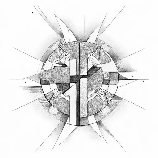 An Abstract Representation Of Technology Merging With A Cross