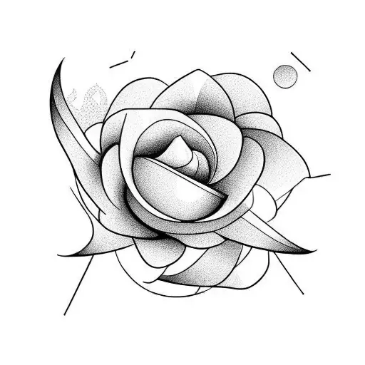 Geometric Shapes With Orchid Flower