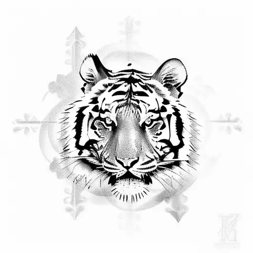 Tiger And Christian Cross
