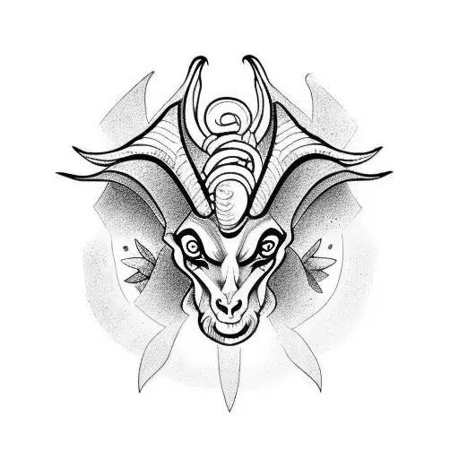 Baphomet With Monkey Face Instead Of Goat