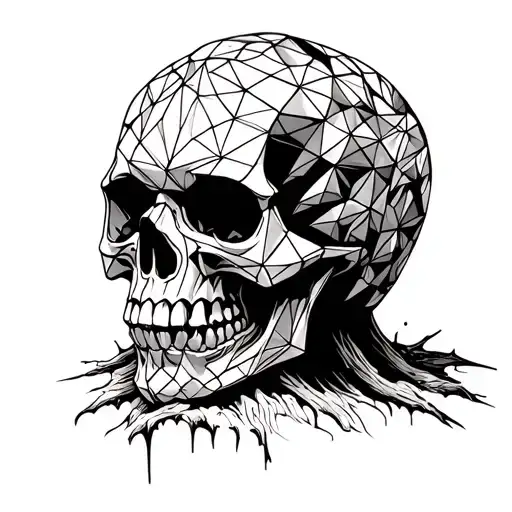 Skull On Stump Tattoo