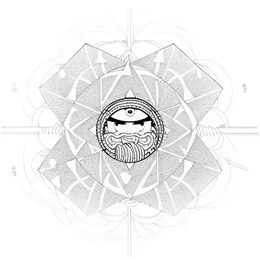 The Big Wave In Anime Style Inside An Zen Japanese Circle