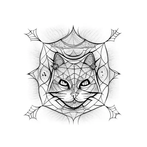 Black Cat With Cobwebs