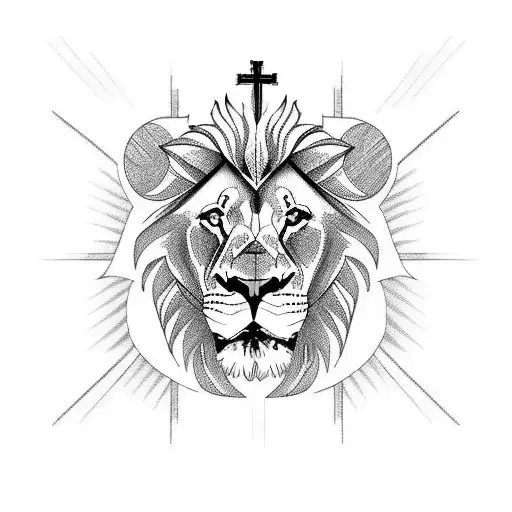Lion With Christ Cross